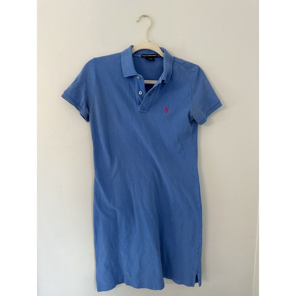 Ralph Lauren Sport Women's Small Cotton Blue Knee Length Polo Dress Pre-owned
